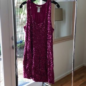 Alice + Olivia SEQUIN MAGENTA DRESS